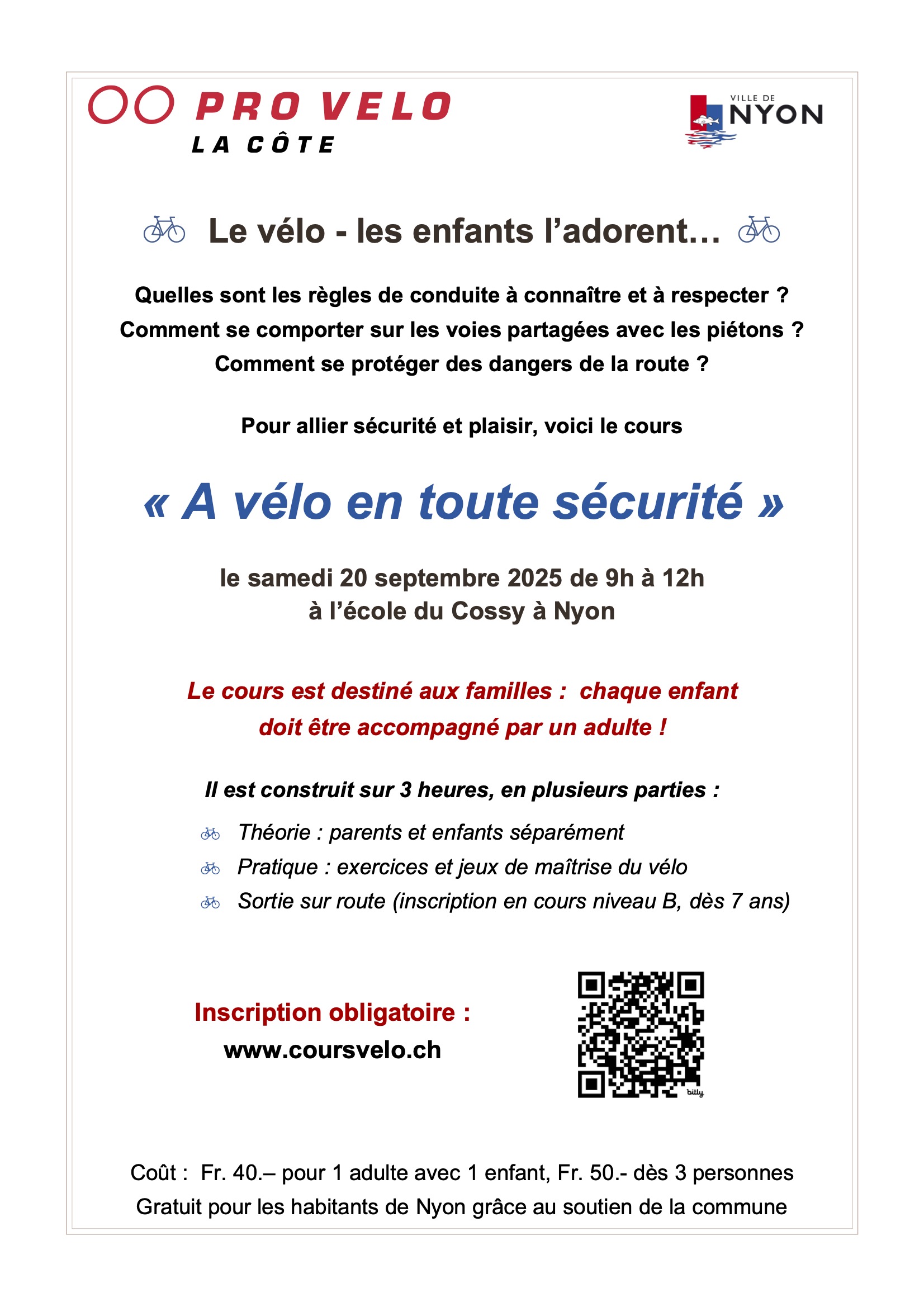 Flyer du prochain cours