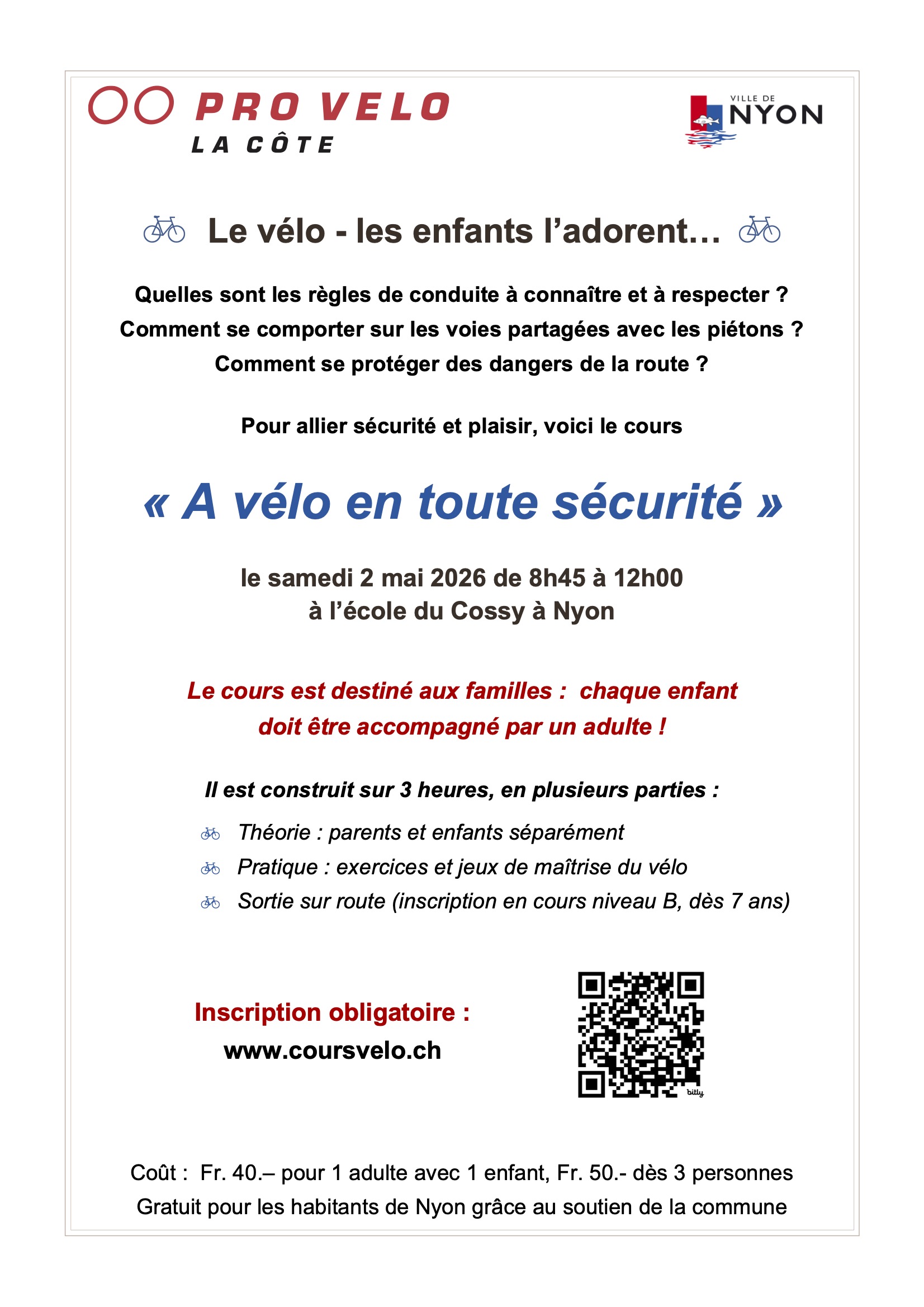 Flyer du prochain cours