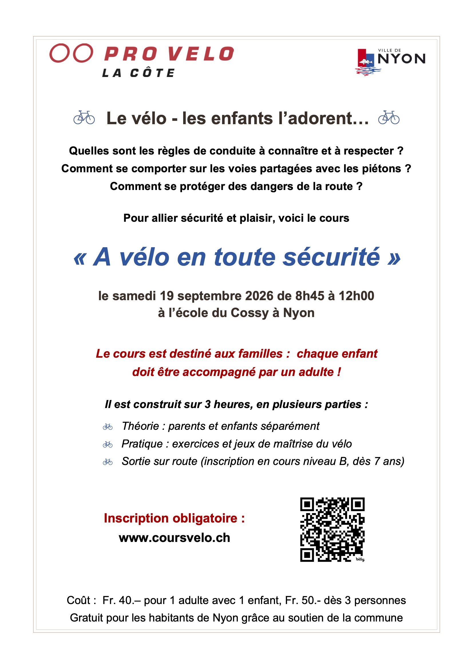 Flyer du prochain cours
